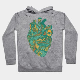 Mountain Green Transparent Heart Hoodie